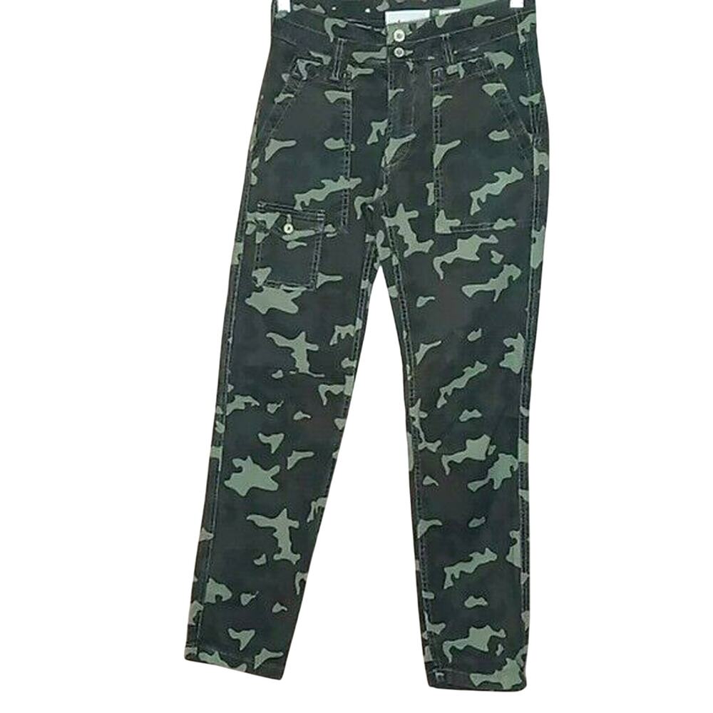 Anthropologie, The Wanderer Green Camo Cropped Jeans- 25